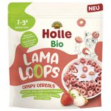 Holle Płatki śniadaniowe Bio Lama Loops, jabłkowo-truskawkowe kółeczka, od 1 roku, 125 g - miniaturka zdjęcia produktu