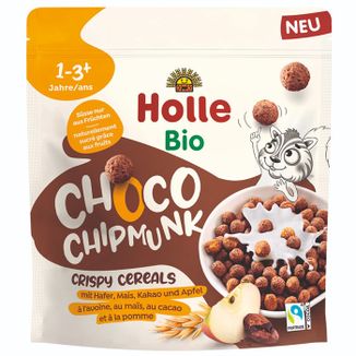 Holle Płatki śniadaniowe Bio Choco Chipmunk, czekoladowe kuleczki, od 1 roku, 125 g - zdjęcie produktu