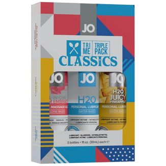 System Jo Tri-Me Classic, zestaw lubrykantów smakowych, 3 x 30 ml USZKODZONE OPAKOWANIE System Jo Tri-Me Classic, zestaw lubrykantów smakowych, 3 x 30 ml USZKODZONE OPAKOWANIE - zdjęcie produktu