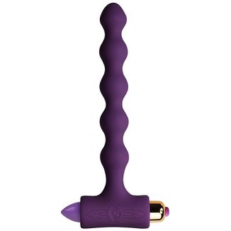 Rocks-Off Petite Sensations Pearls, wibrujący korek analny, fioletowy - zdjęcie produktu