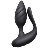 Rocks-Off Cocktail, wibrujący korek analny z wypustką, sterowany pilotem, czarny - miniaturka zdjęcia produktu