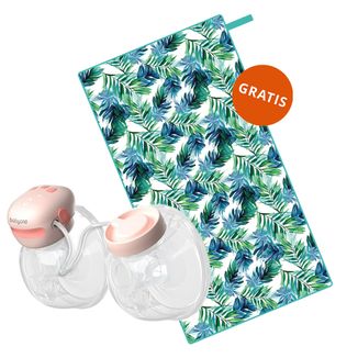 BabyOno Twinny, podwójny laktator elektryczny, muszlowy + szybkoschnący ręcznik, 90 x 170 cm, 1 sztuka gratis - zdjęcie produktu