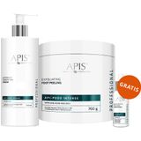 Zestaw Apis Api-Podo Intense, intensywnie wygładzający krem do suchych stóp, 500 ml + peeling do stóp z kwasami AHA i mocznikiem, 700 g + koncentrat do paznokci, 30 ml gratis - miniaturka zdjęcia produktu
