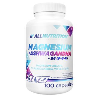 Allnutrition Magnesium + Ashwagandha + B6 (P-5-P), 100 kapułek - zdjęcie produktu
