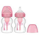 Dr Brown's Options+, butelka antykolkowa z szeroką szyjką, ze smoczkiem, różowa, 2 x 150 ml - miniaturka zdjęcia produktu