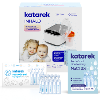 Katarek Inhalo, nebulizator kompresorowy + 2 rodzaje soli - zdjęcie produktu