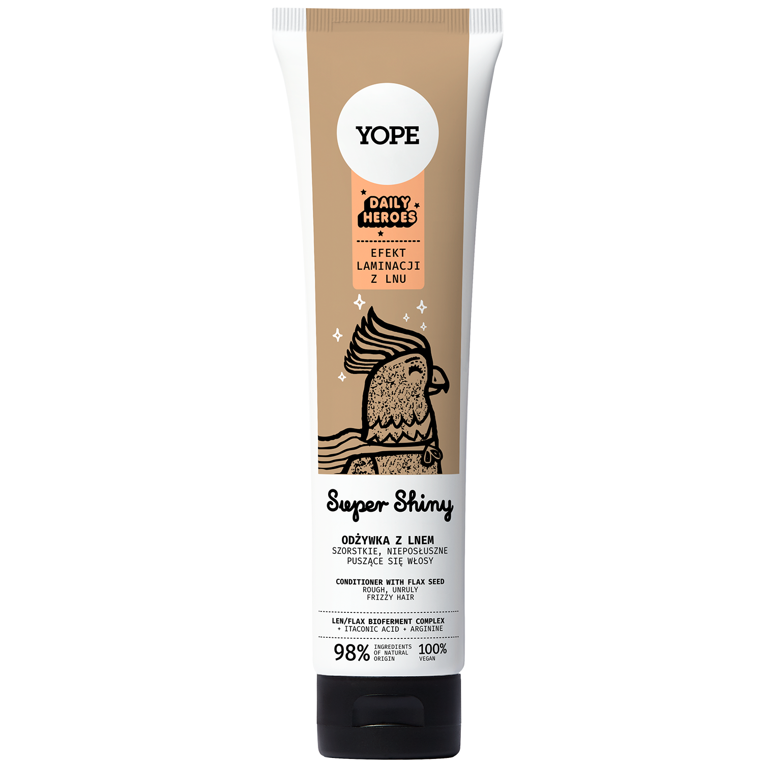 Nieznana Yope Daily Heroes Super Shiny, odżywka do włosów z lnem, 170 ml