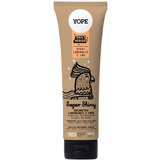 Yope Daily Heroes Super Shiny, galaretka laminująca do włosów z lnem, 140 ml - zdjęcie produktu