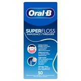 Oral-B Super Floss, nić dentystyczna do czyszczenia aparatów ortodontycznych i mostów, 50 sztuk - miniaturka zdjęcia produktu