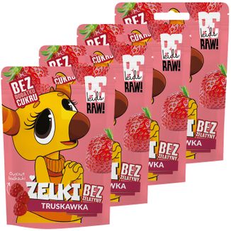 Zestaw BeRAW! Kids, żelki, truskawka, bez dodatku cukru, 4 x 35 g - zdjęcie produktu