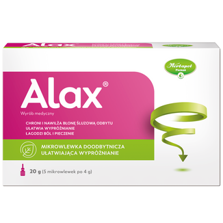 Alax, mikrowlewka doodbytnicza ułatwiająca wypróżnianie, 4 g x 5 sztuk - zdjęcie produktu