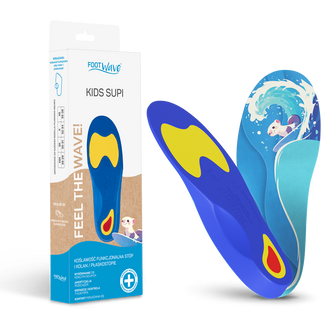 FootWave Kids Supi, wkładki ortopedyczne, koślawość funkcjonalna stóp i kolan, płaskostopie, XSmall Kids, 28-29, 1 para - zdjęcie produktu
