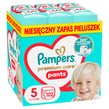 Pampers Premium Care Pants 5 (12-17 kg), pieluchomajtki, 102 sztuki - miniaturka zdjęcia produktu