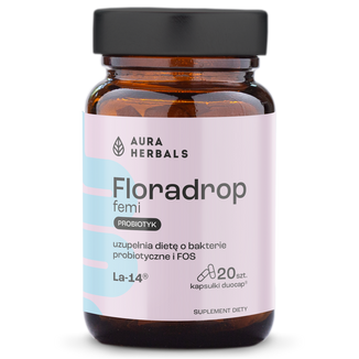 Aura Herbals Floradrop femi, probiotyk, 20 kapsułek - zdjęcie produktu
