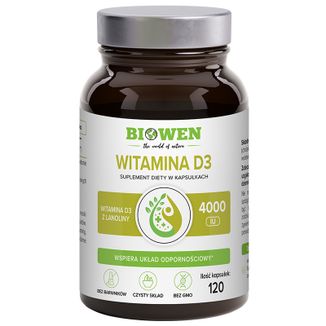 Biowen Witamina D3, 120 kapsułek - zdjęcie produktu