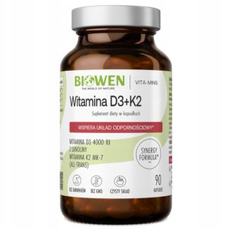 Biowen Witamina D3 + K2, 90 kapsułek - zdjęcie produktu