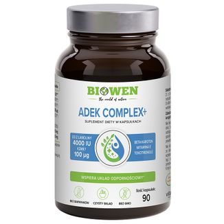 Biowen Witaminy ADEK Complex+, 90 kapsułek - zdjęcie produktu