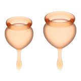 Satisfyer Feel Good, kubeczek menstruacyjny, 15 ml + 20 ml, Orange, 2 sztuki - miniaturka zdjęcia produktu