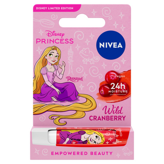 Nivea Disney Princess, pielęgnująca pomadka do ust, żurawina, Roszpunka, 4,8 g - zdjęcie produktu