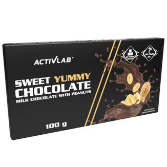Activlab Sweet Yummy Chocolate, czekolada mleczna z orzechami, 100 g KRÓTKA DATA Activlab Sweet Yummy Chocolate, czekolada mleczna z orzechami, 100 g KRÓTKA DATA - zdjęcie produktu