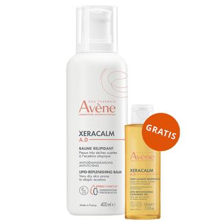 Avene XeraCalm A.D, balsam uzupełniający lipidy do twarzy i ciała, skóra bardzo sucha, atopowa i swędząca, 400 ml + oczyszczający olejek uzupełniający lipidy, 100 ml gratis - zdjęcie produktu