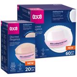 Zestaw Lovi Discreet Elegance, wkładki laktacyjne, antybakteryjne, białe, 60 sztuk + wkładki laktacyjne, antybakteryjne, beżowe, 20 sztuk - miniaturka zdjęcia produktu