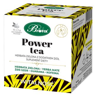 Bi Fix Power Tea Herbata zielona z dodatkiem ziół, 2 g x 15 saszetek - zdjęcie produktu