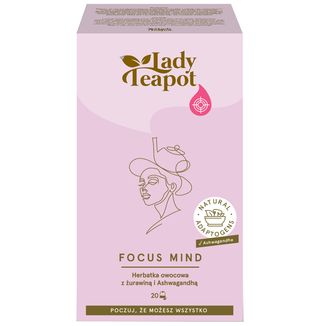 Lady Teapot Focus Mind, herbatka owocowa z żurawiną, 20 saszetek - zdjęcie produktu