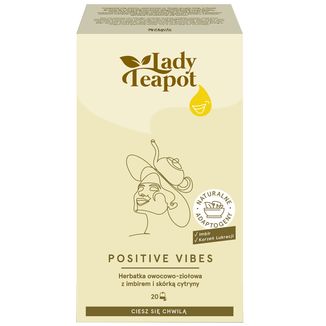 Lady Teapot Positive Vibes, herbatka owocowo-ziołowa, 20 saszetek USZKODZONE OPAKOWANIE Lady Teapot Positive Vibes, herbatka owocowo-ziołowa, 20 saszetek USZKODZONE OPAKOWANIE - zdjęcie produktu