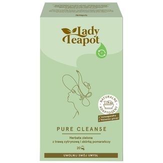Lady Teapot Pure Cleanse, herbata zielona z trawą cytrynową, 20 saszetek USZKODZONE OPAKOWANIE Lady Teapot Pure Cleanse, herbata zielona z trawą cytrynową, 20 saszetek USZKODZONE OPAKOWANIE - zdjęcie produktu