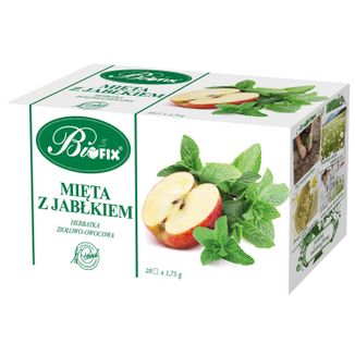 Bi Fix Mięta z Jabłkiem, herbatka ziołowo-owocowa, 1,75 g x 20 saszetek USZKODZONE OPAKOWANIE - zdjęcie produktu