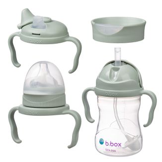 B.Box, kubek do nauki picia, zestaw 4w1, szałwiowy, od 4 miesiąca, 240 ml - zdjęcie produktu