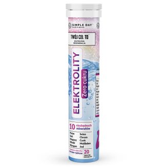 Simple Day Elektrolity, smak leśnych jagód, 20 tabletek musujących - zdjęcie produktu