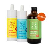 Zestaw Cztery Szpaki, serum witaminowe, mniszek lekarski, 30 ml + serum normalizujące, mech i algi, 30 ml + mydło w płynie, truskawka i werbena, 50 ml gratis - miniaturka zdjęcia produktu