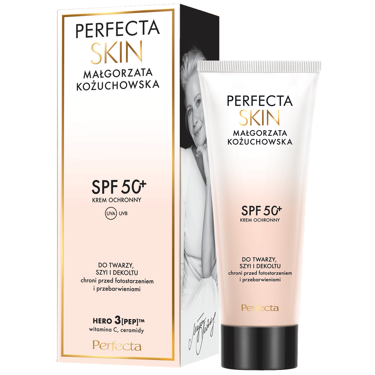 Perfecta Perfecta Skin Małgorzata Kożuchowska, Schutzcreme für das Gesicht, Hals und Dekolleté, SPF 50+, 40 ml — Inhaltsstoffe und Bewertung