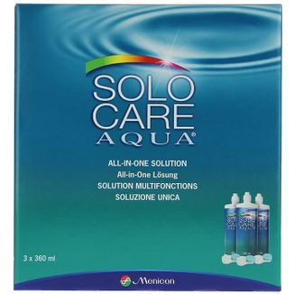 Solo Care Agua, płyn do soczewek, 3 x 360 ml USZKODZONE OPAKOWANIE - zdjęcie produktu