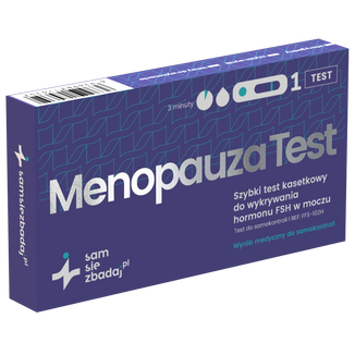 Sam się zbadaj Menopauza Test, szybki test do wykrywania hormonu FSH w moczu, kasetkowy, 1 sztuka - zdjęcie produktu