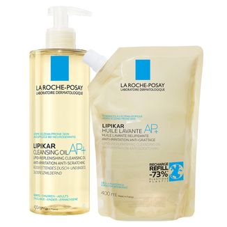 Zestaw La Roche-Posay Lipikar AP+, olejek myjący, uzupełniający poziom lipidów przeciw podrażnieniom skóry, 400 ml + zapas, 400 ml - zdjęcie produktu