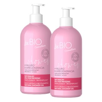 Zestaw beBIO Cosmetics Hyaluro bioRegeneracja, naturalny żel pod prysznic, nawilżająco-regenerujący, 2 x 350 ml - zdjęcie produktu