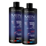 Zestaw 4Organic Men Power, naturalny żel pod prysznic 3w1, Sport, 2 x 500 ml - miniaturka zdjęcia produktu