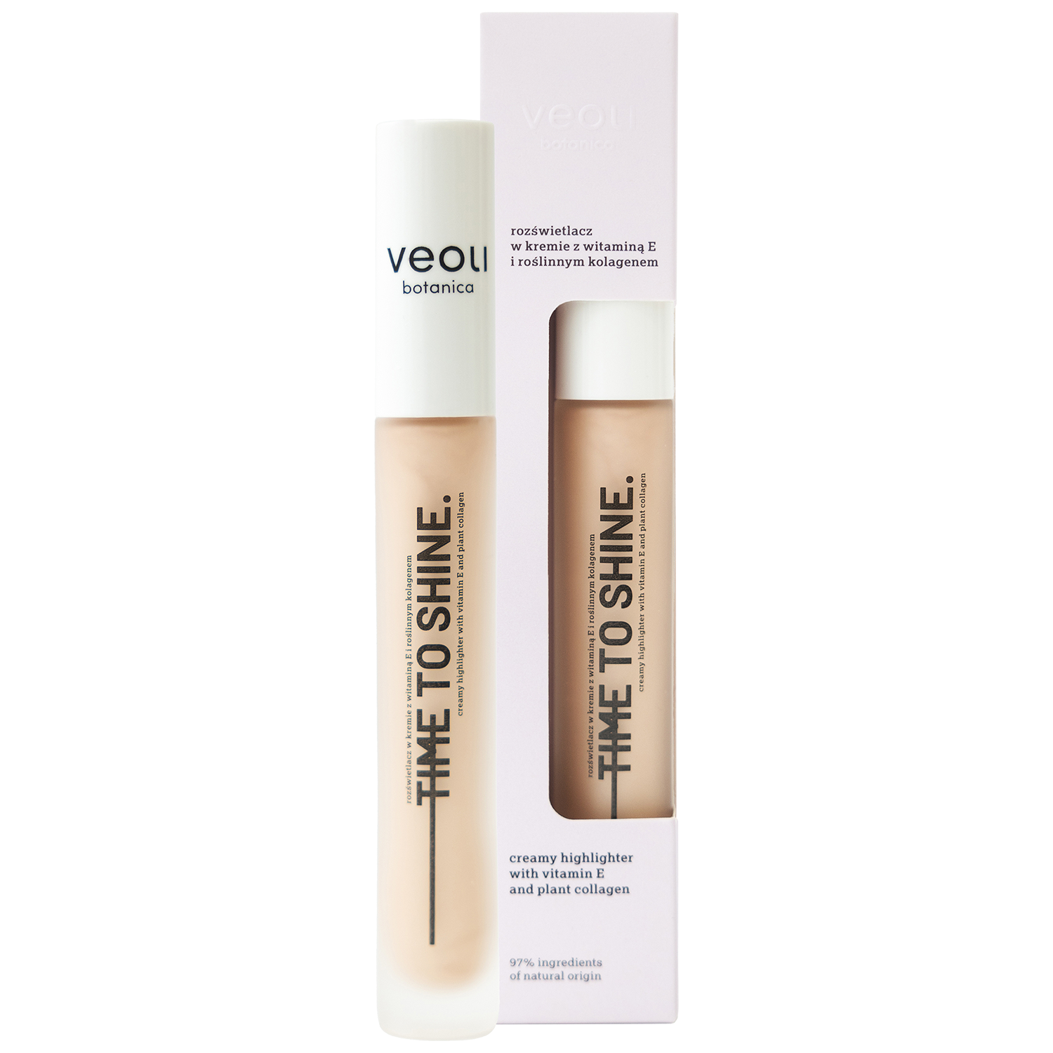 Nieznana Veoli Botanica Time To Shine, rozświetlacz w kremie z witaminą E i roślinnym kolagenem, 10 ml — Inhaltsstoffe und Bewertung