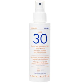 Korres Yoghurt, emulsja ochronna do ciała i twarzy w sprayu, SPF 30, 150 ml - zdjęcie produktu