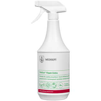 Medisept Velox Foam Extra, pianka do mycia i dezynfekcji powierzchni, 1 l - zdjęcie produktu