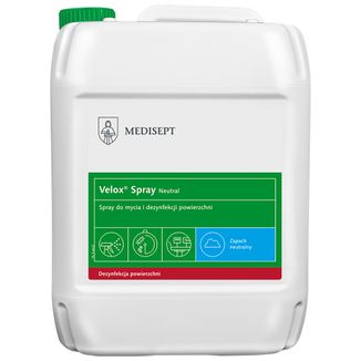 Medisept Velox Spray Neutral, spray do mycia i dezynfekcji powierzchni, 5 L - zdjęcie produktu