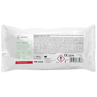 Medisept Velox Wipes NA, bezalkoholowe chusteczki do mycia i dezynfekcji powierzchni, wkład, 100 sztuk - zdjęcie produktu