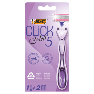 BIC Click 5 Soleil, maszynka do golenia dla kobiet, jednorazowa, pięcioostrzowa, uchwyt + 2 wkłady - zdjęcie produktu