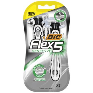 BIC Flex 5, maszynka do golenia dla mężczyzn, jednorazowa, pięcioostrzowa, 3 sztuki - zdjęcie produktu