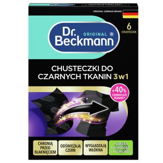 Dr Beckmann, chusteczki przywracające czerń 3w1, 6 sztuk USZKODZONE OPAKOWANIE Dr Beckmann, chusteczki przywracające czerń 3w1, 6 sztuk USZKODZONE OPAKOWANIE - zdjęcie produktu