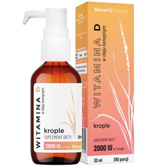 BioceriQ Witamina D w oleju konopnym, krople, 30 ml - zdjęcie produktu