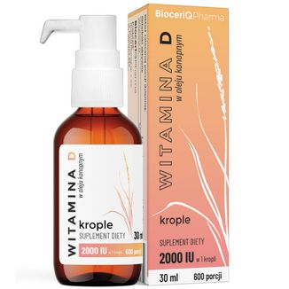 BioceriQ Witamina D w oleju konopnym, krople, 30 ml - zdjęcie produktu